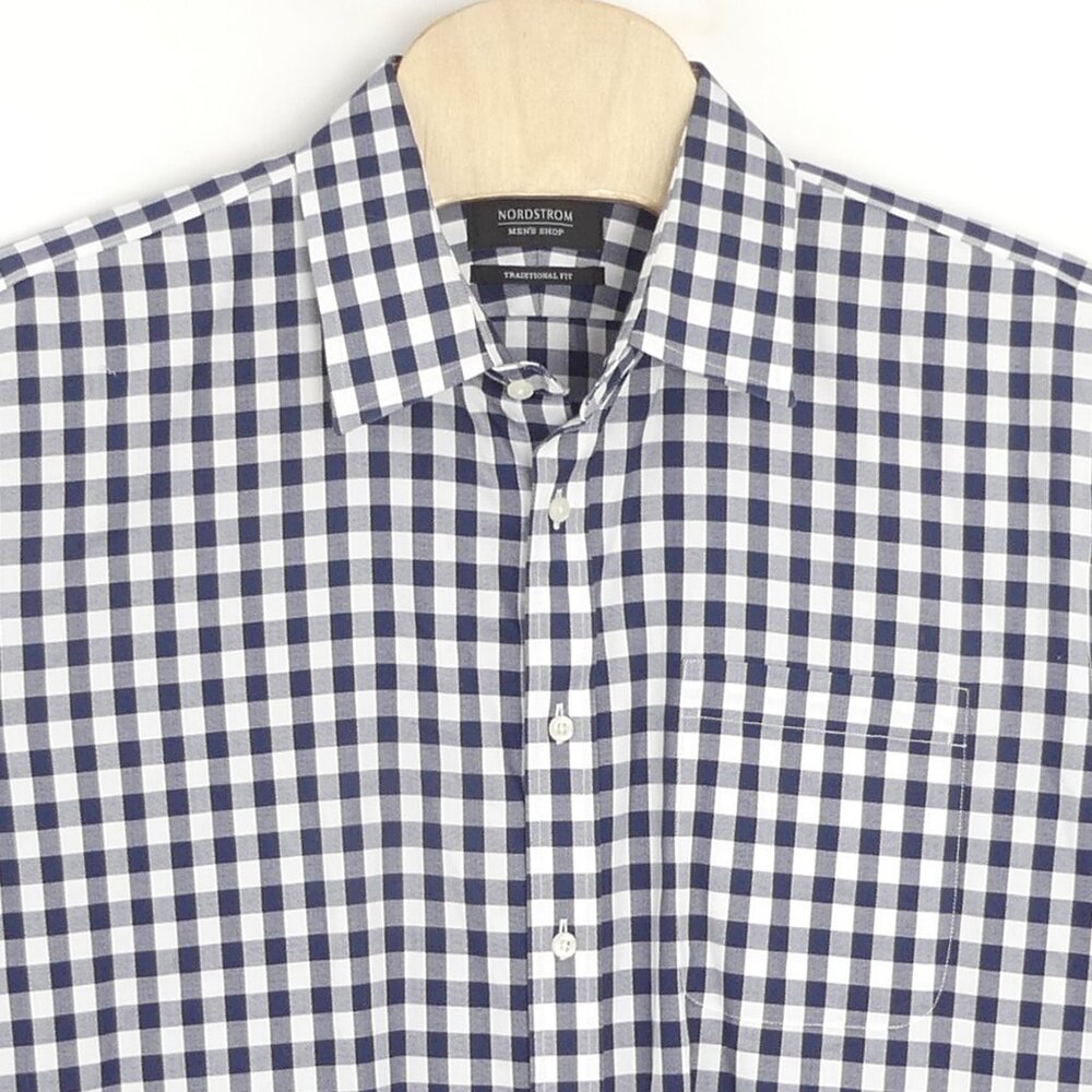 Nordstrom Men's Shop Traditional Fit Men's 17 36 100% Cotton Dress Shirt